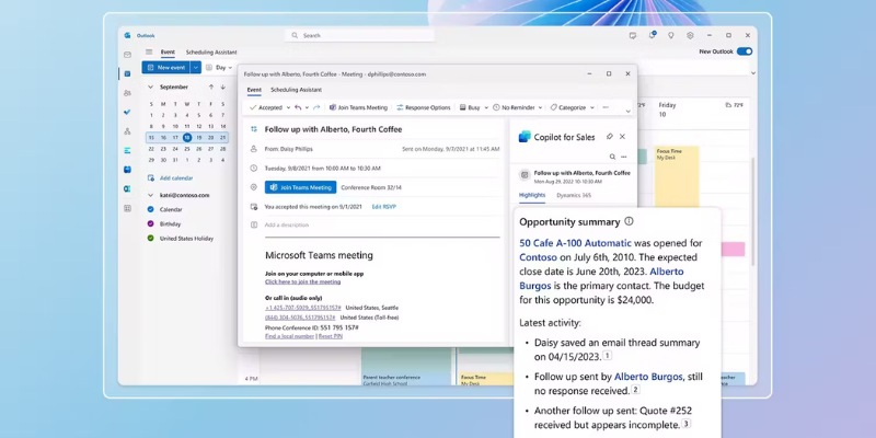 Copilot tự động gửi email chăm sóc