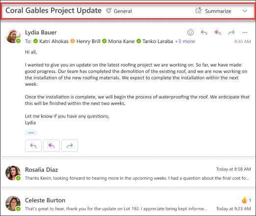 copilot-summarize-outlook